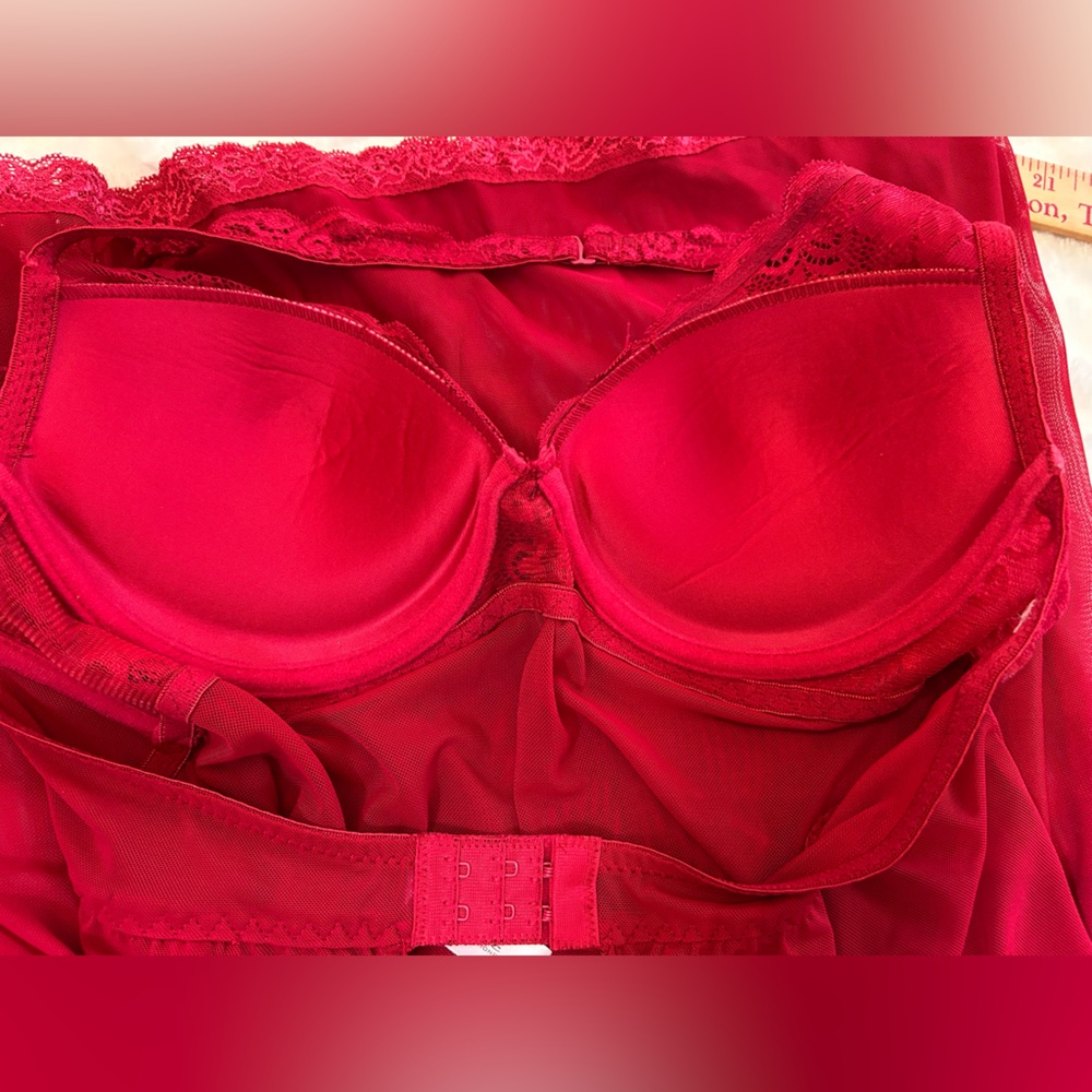 Marilyn Monroe Red Lace Babydoll Lingerie Chemise Size Large - Picture 9 of 10